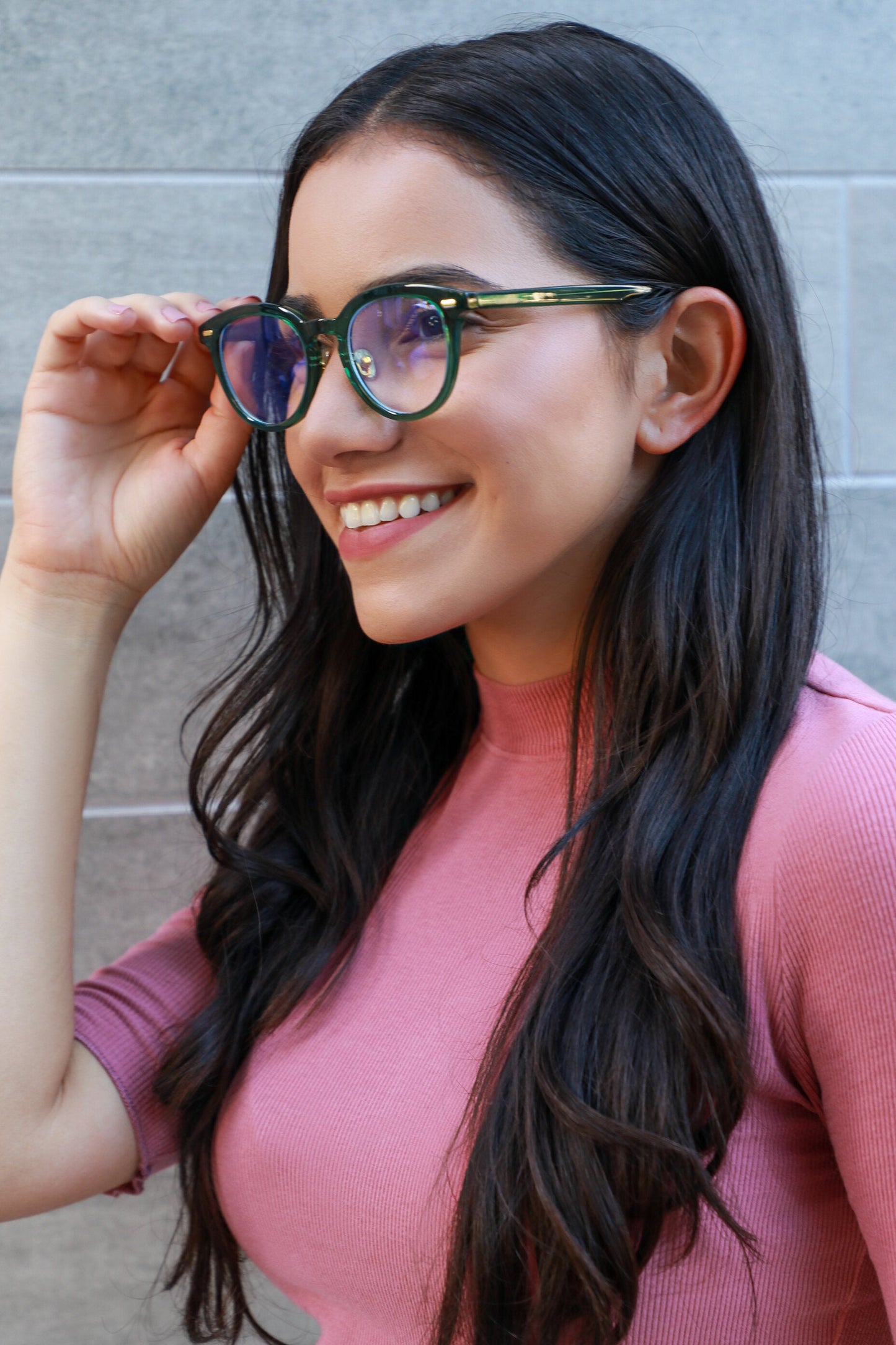 KATHERINE | Green - Gleam Eyewear | Blue Blocking Glasses