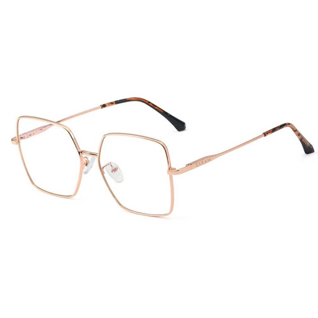 GLORIA | Rose Gold – Gleam Eyewear | Blue Light | Prescription | Sunglasses